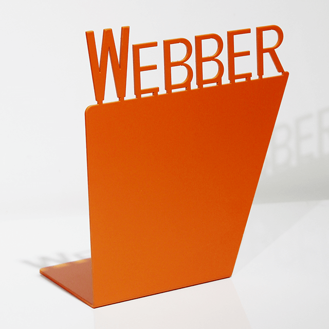 Sujetalibros de metal con logotipo WEBBER